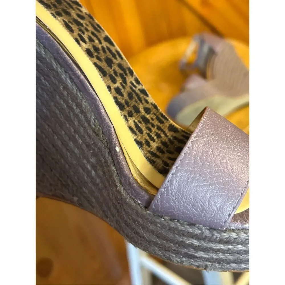 Colin Stuart Espadrilles Wedge Sandals Purple Women Size 5B
